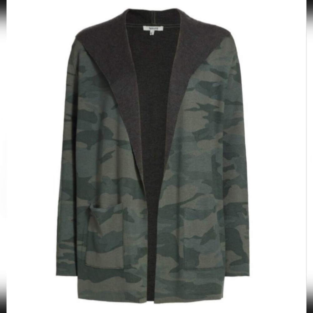 Camo Hooded Cardigan